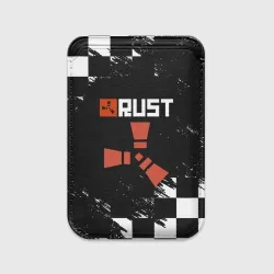 Картхолдер Magsafe магнитный Rust белые краски текстура