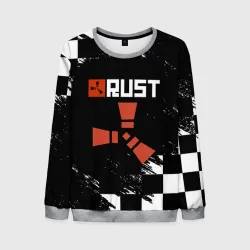 Мужской свитшот 3D Rust белые краски текстура