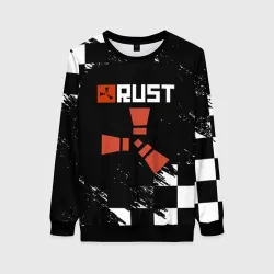 Женский свитшот 3D Rust белые краски текстура