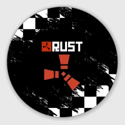Круглый коврик для мышки Rust белые краски текстура