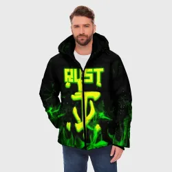 Мужская зимняя куртка 3D RUST кислотный огонь - фото 3