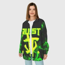Женская рубашка oversize 3D RUST кислотный огонь - фото 2