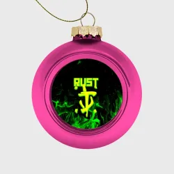 Ёлочный шар стеклянный/пластиковый RUST кислотный огонь