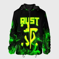 Мужская куртка 3D RUST кислотный огонь