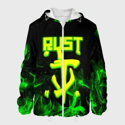 Мужская куртка 3D RUST кислотный огонь