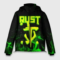Мужская зимняя куртка 3D RUST кислотный огонь