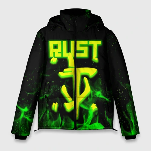 Мужская зимняя куртка 3D RUST кислотный огонь