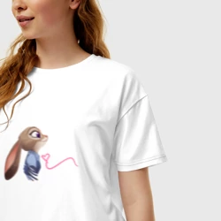Женская футболка хлопок Oversize Джуди из Зверополиса - фото 2
