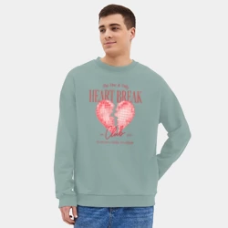 Мужской свитшот oversize без начеса хлопок Heartbreak club - фото 2