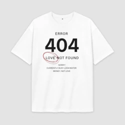 Мужская футболка Oversize хлопок premium 404 ошибка любви