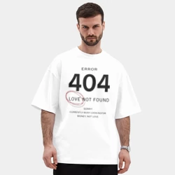 Мужская футболка Oversize хлопок premium 404 ошибка любви - фото 2