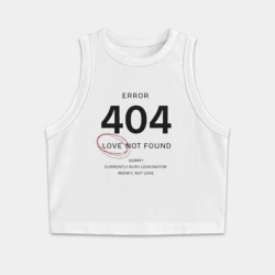 Женская укороченная майка-топ хлопок 404 ошибка любви