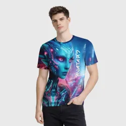 Мужская футболка 3D Neytiri's granddaughter - cyberpunk Avatar 7 - фото 2