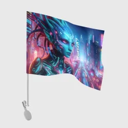 Флаг для автомобиля Neytiri's granddaughter - cyberpunk Avatar 7