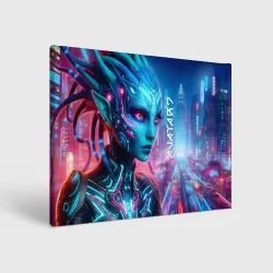 Холст прямоугольный Neytiri's granddaughter - cyberpunk Avatar 7