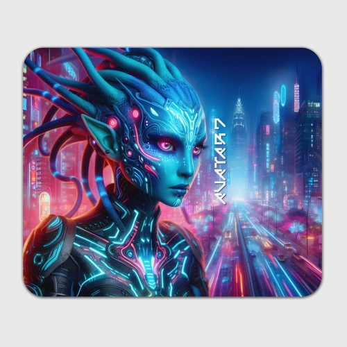 Прямоугольный коврик для мышки Neytiri's granddaughter - cyberpunk Avatar 7