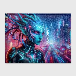 Обложка для студенческого билета Neytiri's granddaughter - cyberpunk Avatar 7