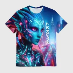 Мужская футболка 3D Neytiri's granddaughter - cyberpunk Avatar 7