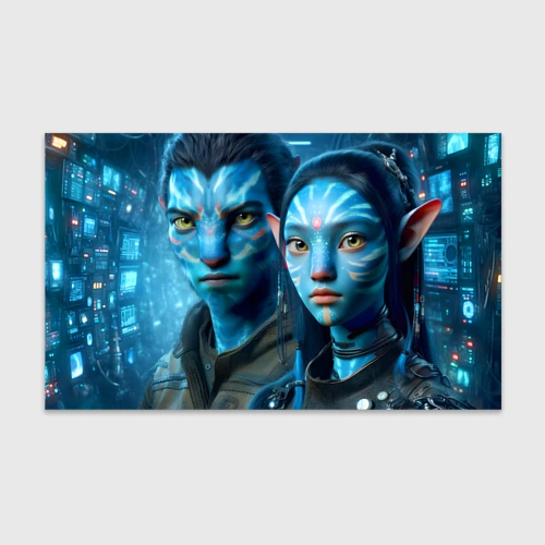 Бумага для упаковки 3D Внучка Нейтири и её бойфренд - Аватар 7 киберпанк
