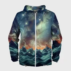 Мужская ветровка 3D Neon space - vaporwave fantasy