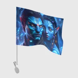 Флаг для автомобиля Neytiri's granddaughter with boyfriend - cyberpunk Avatar 7