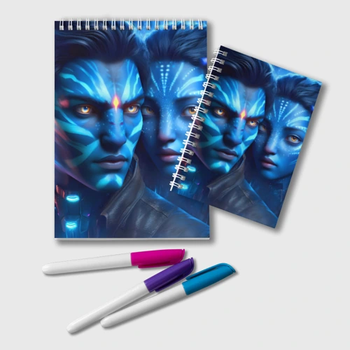 Блокнот Neytiri's granddaughter with boyfriend - cyberpunk Avatar 7