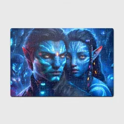 Головоломка Пазл магнитный 126 элементов Neytiri's granddaughter with boyfriend - cyberpunk Avatar 7