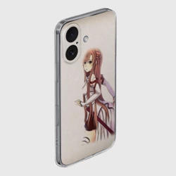 Чехол для iPhone 16 силиконовый с защитой камеры Юки Асуна  на белом фоне - фото 2