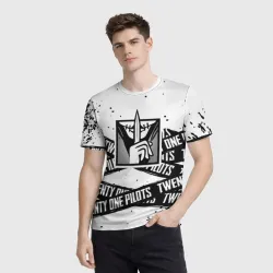 Мужская футболка 3D Twenty One Pilots logo game - фото 2