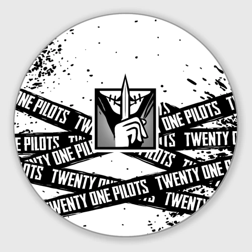 Круглый коврик для мышки Twenty One Pilots logo game