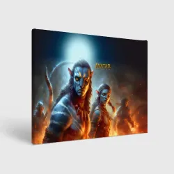 Холст прямоугольный Neytiri and Jake Sully - Avatar 3 fire and ash