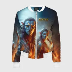 Женский бомбер 3D Neytiri and Jake Sully - Avatar 3 fire and ash