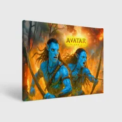 Холст прямоугольный Neytiri and Jake Sully - fire and ash