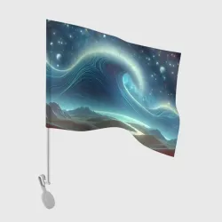 Флаг для автомобиля Space wave - neon glow
