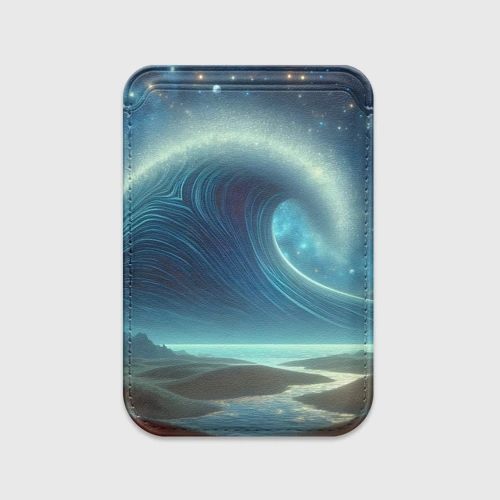 Картхолдер Magsafe магнитный Space wave - neon glow