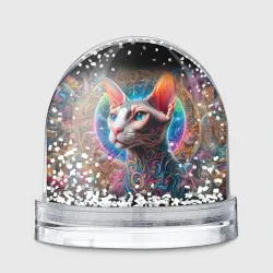 Игрушка Снежный шар Кот породы Петерболд - граффити