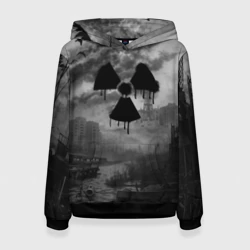 Женская толстовка 3D Радиация на фоне заброшенном 