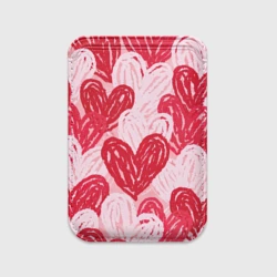 Картхолдер Magsafe магнитный Нарисованные сердца узор