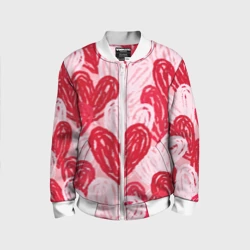 Детский бомбер 3D Нарисованные сердца узор