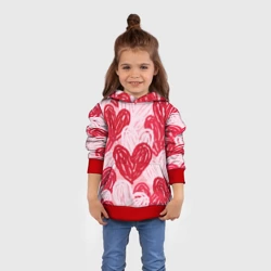 Детская толстовка 3D Нарисованные сердца узор - фото 2