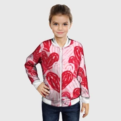 Детский бомбер 3D Нарисованные сердца узор - фото 2