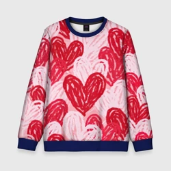 Детский свитшот 3D Нарисованные сердца узор