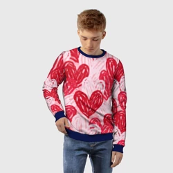 Детский свитшот 3D Нарисованные сердца узор - фото 2