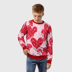 Детский свитшот 3D Нарисованные сердца узор - фото 2