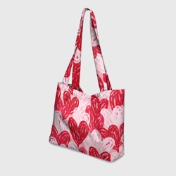 Пляжная сумка 3D Нарисованные сердца узор - фото 2