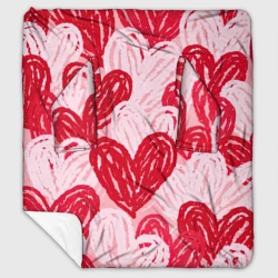 Плед с рукавами Нарисованные сердца узор