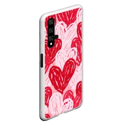 Чехол для Honor 20 Нарисованные сердца узор - фото 2