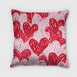 Подушка 3D Нарисованные сердца узор