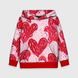 Детская толстовка 3D Нарисованные сердца узор