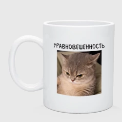 Кружка керамическая Уравновешенный кот